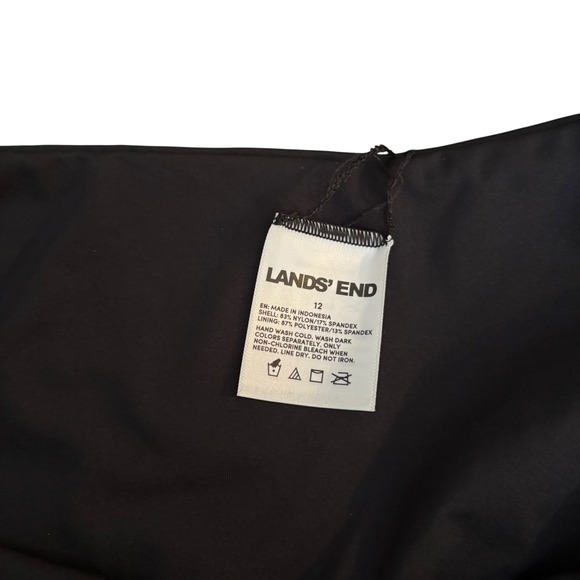Lands' End Women's Bikini Bottoms Size 12 Black High Waist Swimwear New No Tags - Picture 3 of 6